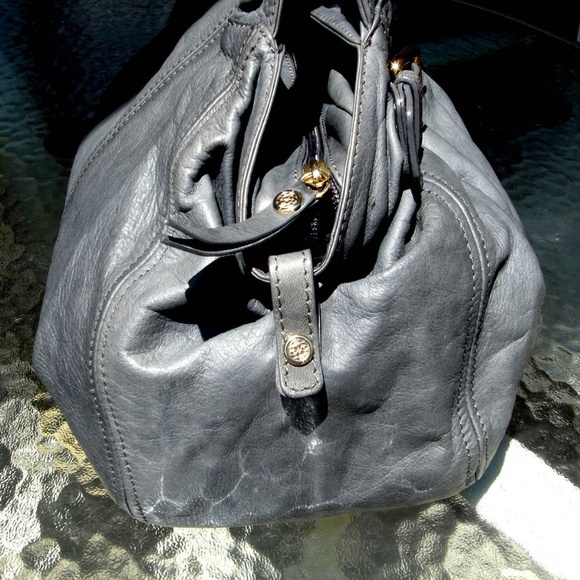 Gray Leather Handbag Capoverso Made In Italy - Picture 3 of 7